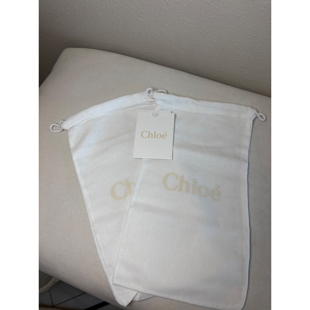 Chloe Woody Flat Slide Sandals Purple Pink Canvas Logo Ribbon Square Toe Italy - Picture 8 of 9